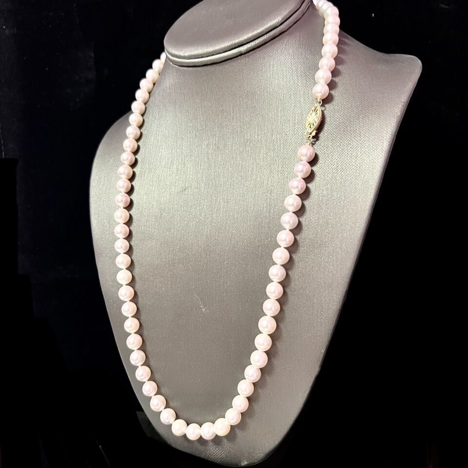 Authenticity Guarantee
Natural Akoya Pearl Necklace 24" 14k Y Gold 8 mm Cert... Item image 2
