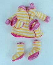 Lalaloopsy Doll Fashion (A) Yellow &amp; Pink Bathrobe &amp; Slippers - For All ... - £6.16 GBP