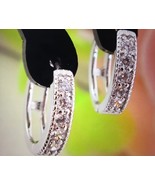 Silver Color womens Clear Shining CZ Zircon Pretty hoop earrings - $180.68 MXN