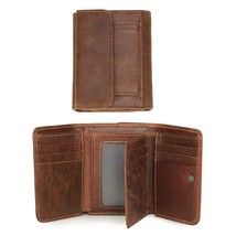 Wallet Antitheft Scanning Leather Hasp Leisure Men&#39;s Slim Mini Case Credit Card  - £32.37 GBP