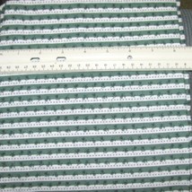 GREEN &amp; ECRU STRIPE Cotton QUILT Fabric 45&quot; wide x 1 1/2 yds long - $6.99