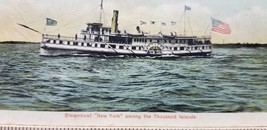 Antique 1910 RPPC Steamboat New York Thousand Islands KANSAS  A4 - £4.65 GBP