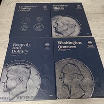 VTG Official Whitman Coin Folders Dimes Quarters Half-Dollars Dollars - $15.00