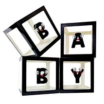 Onteftshop Baby Boxes Letters Party Decorations Clear Black 4 Count - $4.24