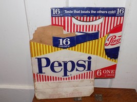 Vintage Pepsi Cardboard Six Pack Holder - $645.87 MXN
