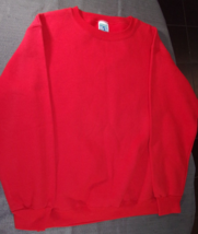 Vintage 1960s 85/15 Heavyweight Cotton Cozy Red Sweater Size Large - £23.30 GBP