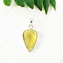 925 Sterling Silver Lemon Topaz Necklace Handmade Jewelry Gemstone Pendant - $33.38