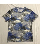 Tori Richard Honolulu Light Tones Palm Trees Short Sleeve V Neck T-Shirt... - £19.62 GBP