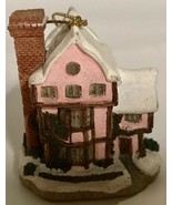 David Winter Cottages Christmas Ornament Pink SUFFOLK HOUSE Vintage 1992... - £10.22 GBP