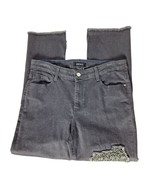 DKNY Women&#39;s Skinny Jeans Size 28 Sequined Cropped Ripped Gray Denim - $22.18