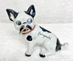 Vintage made in Japan Black White Spotted Dog Los Angeles Cal Souvenir F... - $26.24