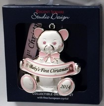 Christmas Tree Ornament Bear Baby&#39;s First 2014 Babys 1st Girls Harvey Lewis NEW - £15.44 GBP