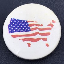 USA Flag Shape of US America Vintage Button Pinback Pin - £11.51 GBP