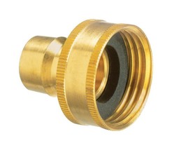 Faucet Hose Connector 3/4&#39;&#39; O.D x 3/4&#39;&#39; I.D Snap-Sit Brass, Plumb Pak PP... - $0.99