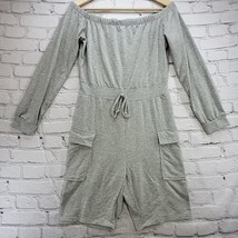 Day &amp; Night Romper Womens Juniors Size M Gray Off-The Shoulders Shorts C... - £9.49 GBP