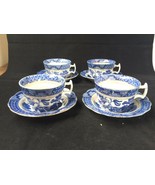 antique porcelain. Set 4 of antique chinese cups and sauces. Marked with... - £93.57 GBP
