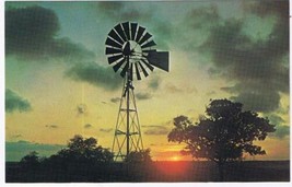 Texas Postcard Texas Ranch Windmill At Sunset - $2.96