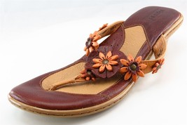 Born Flip Flops Brown Leather Women Shoes Size 9 Medium - £15.60 GBP