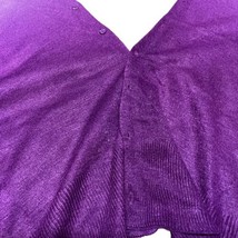 Vintage Acrylic Purple Body Wrap Large Scarf Shawl Dark Purple Cardigan Button  - £22.41 GBP