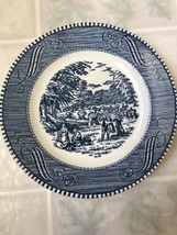 Currier And Ives Royal China Small Side Replacement Plate 6 1/2 Gathering Wheat - £9.58 GBP