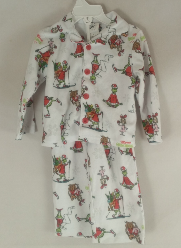 Dr. Seuss The Grinch Who Stole Christmas Tree Pajamas Coat 2 Piece 2T - $5.93