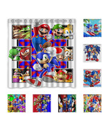 Modern Mario Bros and Sonic Custom Waterproof Polyester Shower Curtain 4 Size - $30.00 - $36.00