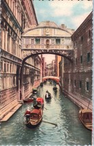 The Bridge of Sighs Venice Canals Gondolas Italy Postcard - £4.04 GBP