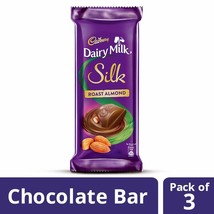 Cadbury Dairy Milk Silk Roasted Almonds Chocolate Bar, 143 gm (Pack of 3) - £20.15 GBP