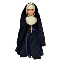 Vintage Nun Doll Open Close Sleepy Eyes Hard Plastic Gold Cross Pants Shoes 8&quot; - £19.97 GBP