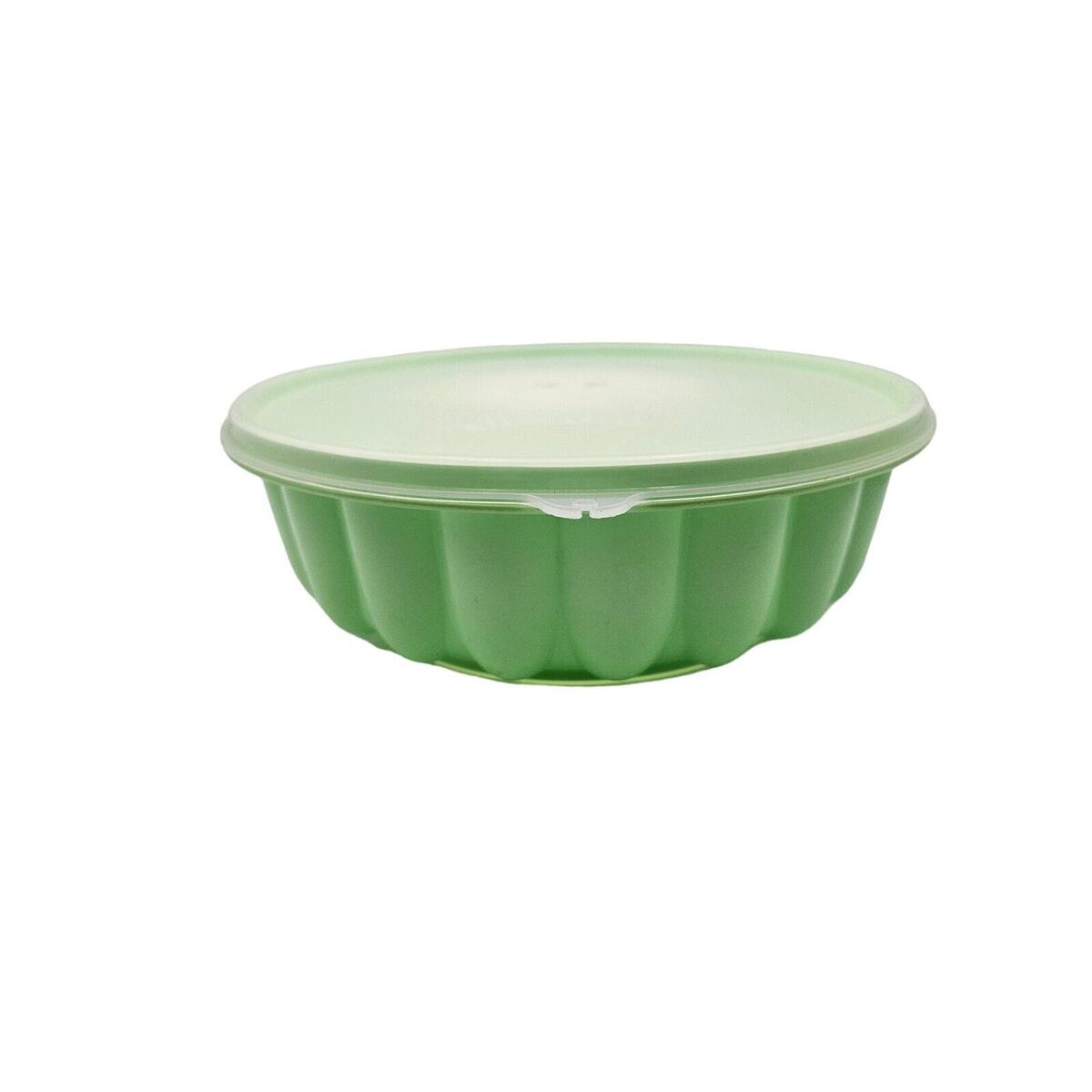 Vintage Tupperware 3 Piece Jello Mold with Lid Light Green EUC - $16.42