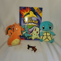 Pokemon Toy Set 2 Plushies Plush Beanbag Squirtle Charizard Official Handbook - £23.73 GBP