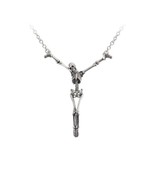 Alchemy Gothic P722  Alter Orbis Necklace Pendant Skeleton Hanging  Cross - £28.89 GBP