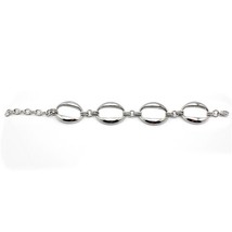 New Women’s Silver Stainless Steel Circle Link Fashion Bracelet - £18.13 GBP