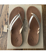 NEW OLUKAI Woman’s Kapehe Luana Leather Flip Flop Sandals Sahara Size 9 NIB - £70.08 GBP