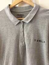 Tesla Motors Embossed Logo XL Gray Polo Short Sleeve Shirt Women’s - £27.12 GBP