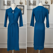 Vintage 70s Jo-A-Lynn Teal Mini Accordion Pleat Dress S - $562.46 MXN