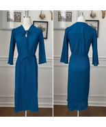 Vintage 70s Jo-A-Lynn Teal Mini Accordion Pleat Dress S - $42.36 CAD