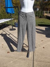 NWT ANN TAYLOR LOFT HERRINGBONE GRAY WOOL BLEND PANTS 4P - $19.99