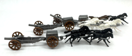 Vintage Giant 1/72 Plastic Civil War Troops Canon Limber Horses 1960&#39;s T... - $75.00