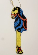 Vintage 1960s Christmas Ornament Hobby Horse 5&quot; Handmade Hand Painted Wood - $16.25