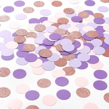 Rose-Gold Pink-Purple Party Decorations Confetti - 300Pcs Baby Shower Decoration - £16.07 GBP