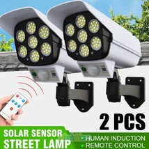 2Pack 77Led Solar Security Light Pir Motion Sensor Outdoor Fake Camera W... - £47.15 GBP