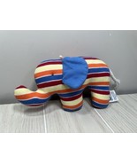 Under the Nile organic cotton plush rainbow multicolor striped elephant baby toy