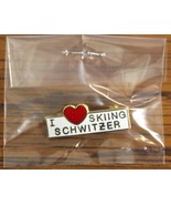 I LOVE (HEART) SKIING SCHWITZER Mtn. Ski Lapel Pin Badge Souvenir Travel... - $9.99