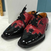 Vtg Tito Lanza Jonny Rosso red snake print with patent women’s shoes siz... - $75.74