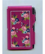 Flip Notes Pink Floral Metal Case with Pen  - £7.75 GBP