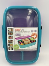 2 x Decor Go Lunch Box 2L Multi Compartment Bento Food Storage Container Purple - £10.60 GBP