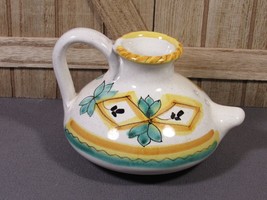 Pottery Incense Burning Pot Italian Small Signed M.A. Russo 2 x 4&quot; Hand Painted. - £6.06 GBP