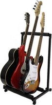 Guitar Stand 3 Instrument Display Rack Folding Padded All Guitars - £34.02 GBP