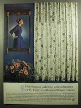 1960 PPG Fiber Glass Ad - Adele Simpson makes the fashion difference in PPG - $14.99